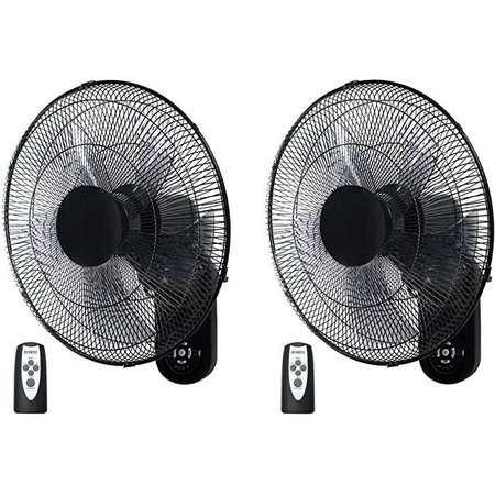IPOWER 18 Inch Wall Mount Fan with Remote Control, 2-pack, 2PK HIFANXWALL18BRCX2